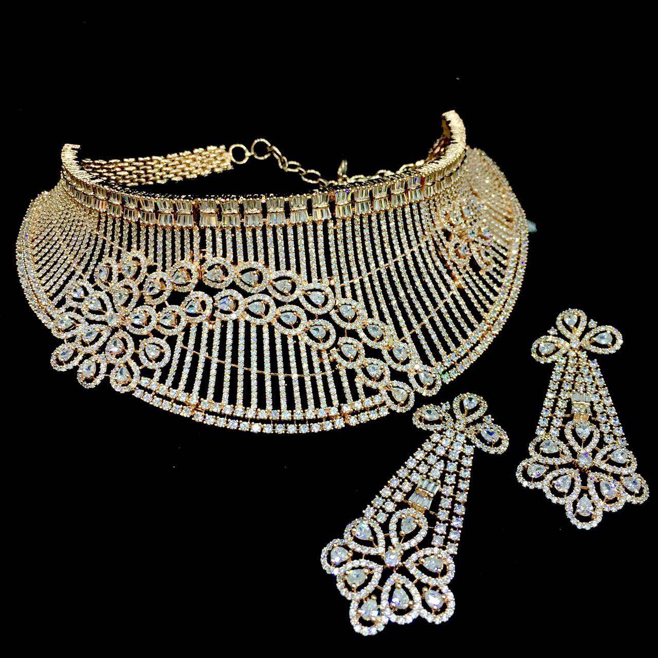 Diamond necklace sets 8064 - Vijay & Sons