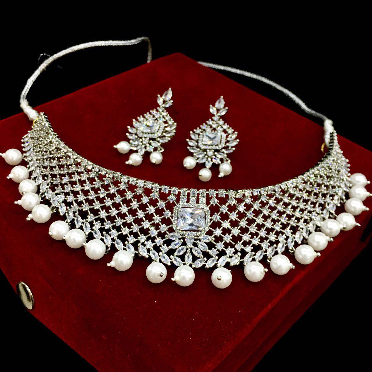 Diamond necklace sets 9643 - Vijay & Sons