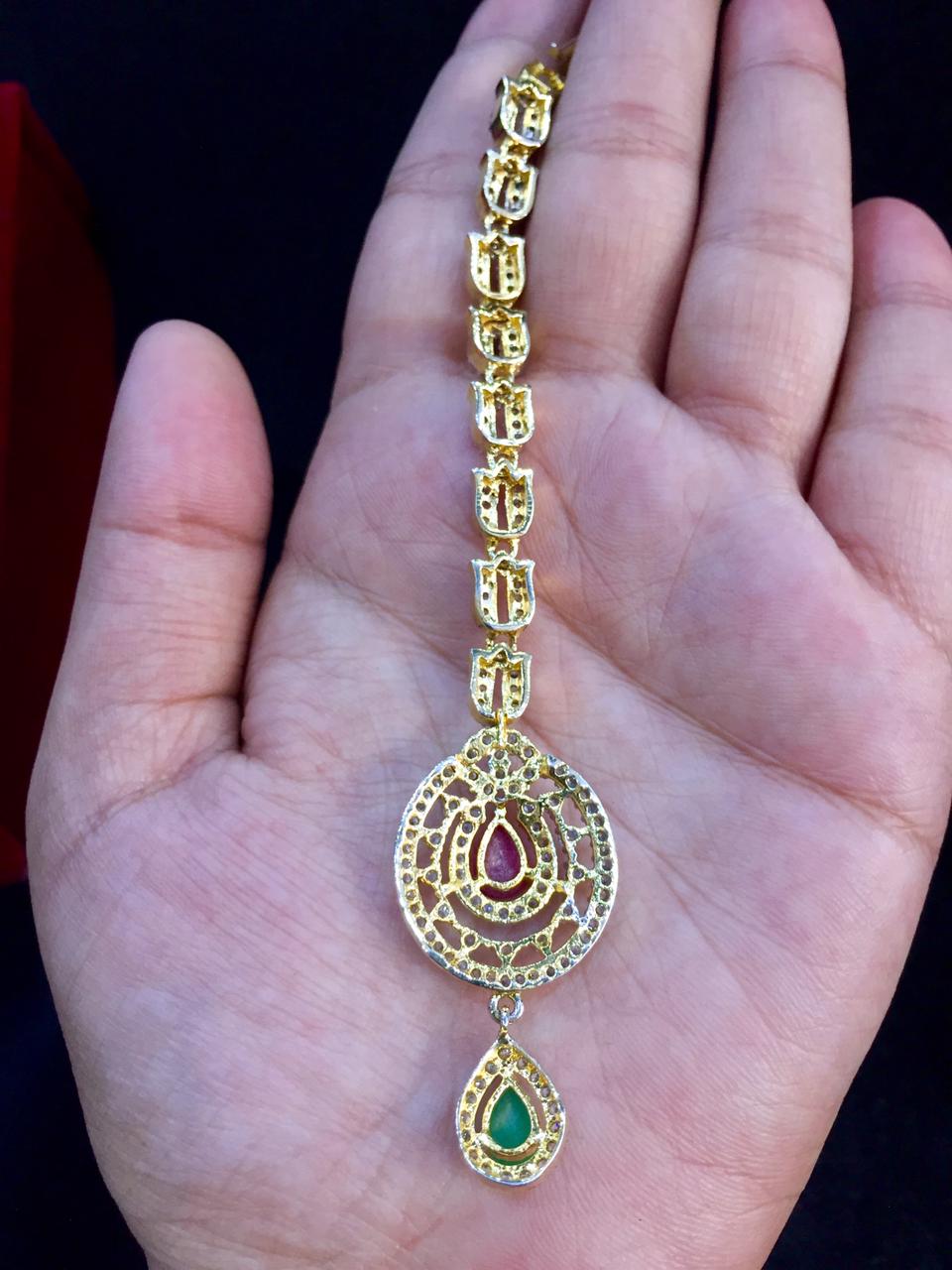 Diamond maang tikka 533355 - Vijay & Sons