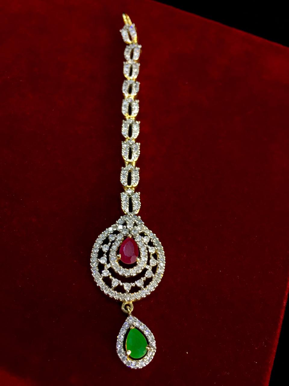 Diamond maang tikka 533355 - Vijay & Sons