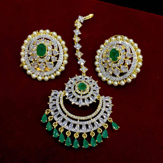 Diamond tikka earrings 754447 - Vijay & Sons