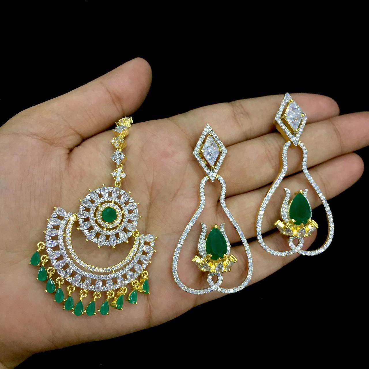 Diamond tikka earrings 4578855 - Vijay & Sons