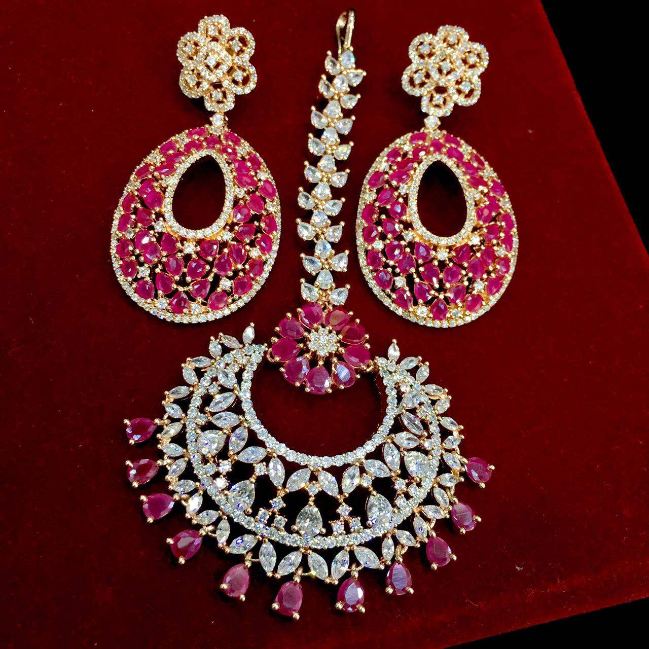 Diamond tikka earrings 7554345 - Vijay & Sons