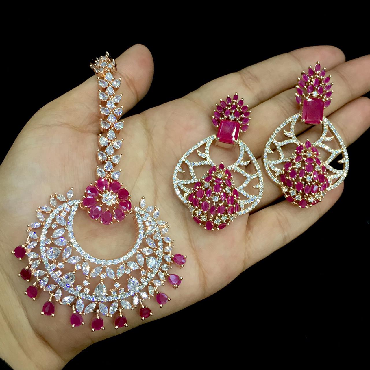 Diamond earrings tikka 345533 - Vijay & Sons