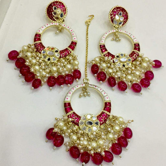 Kundan tikka earrings 262652 - Vijay & Sons