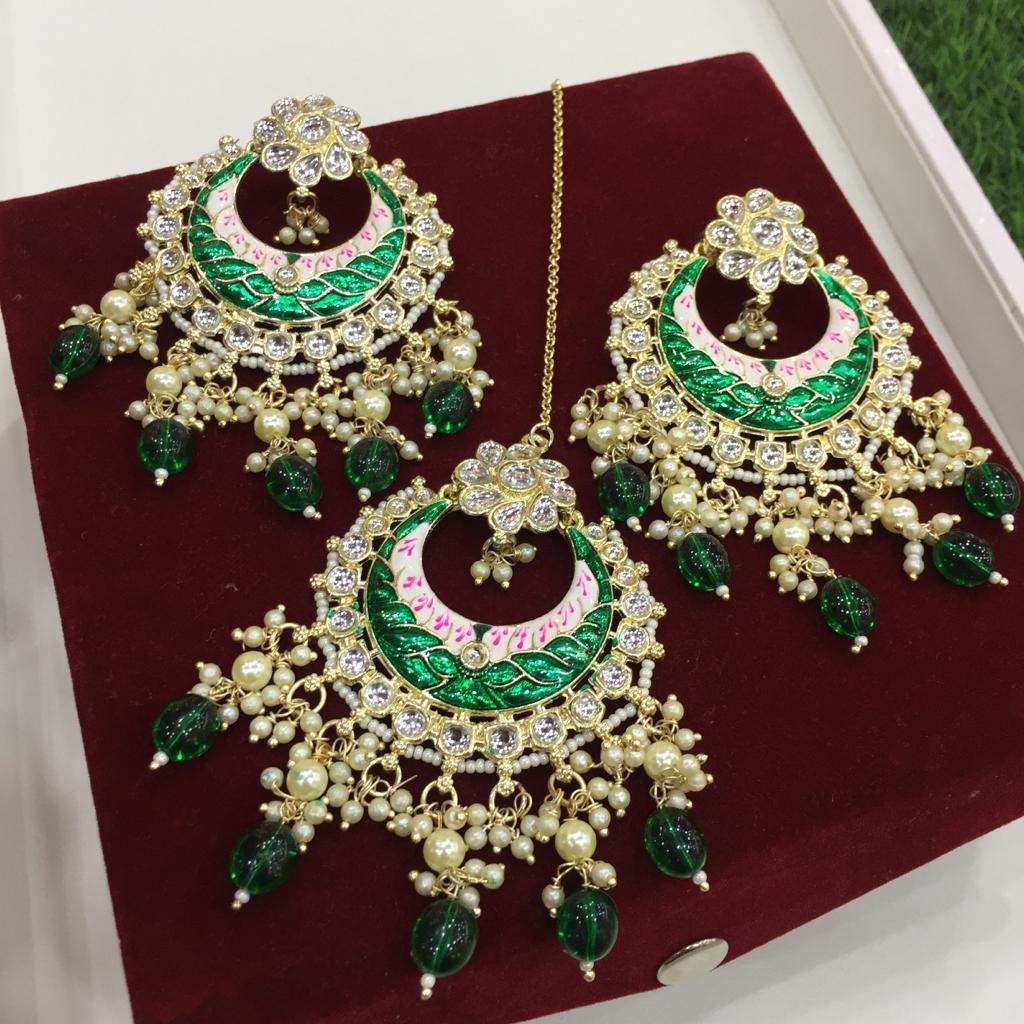 Kundan tikka earrings 544533 - Vijay & Sons
