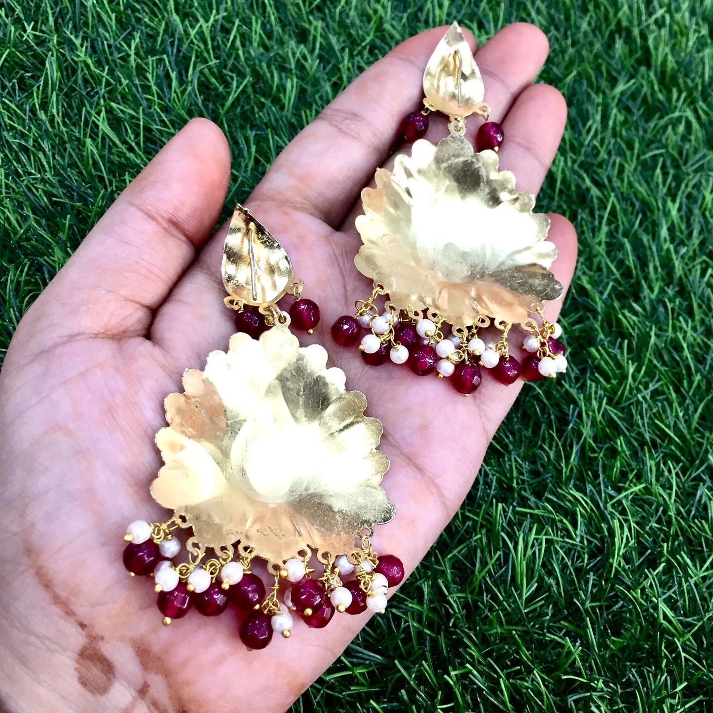 Antique gold plated earrings 44333 - Vijay & Sons
