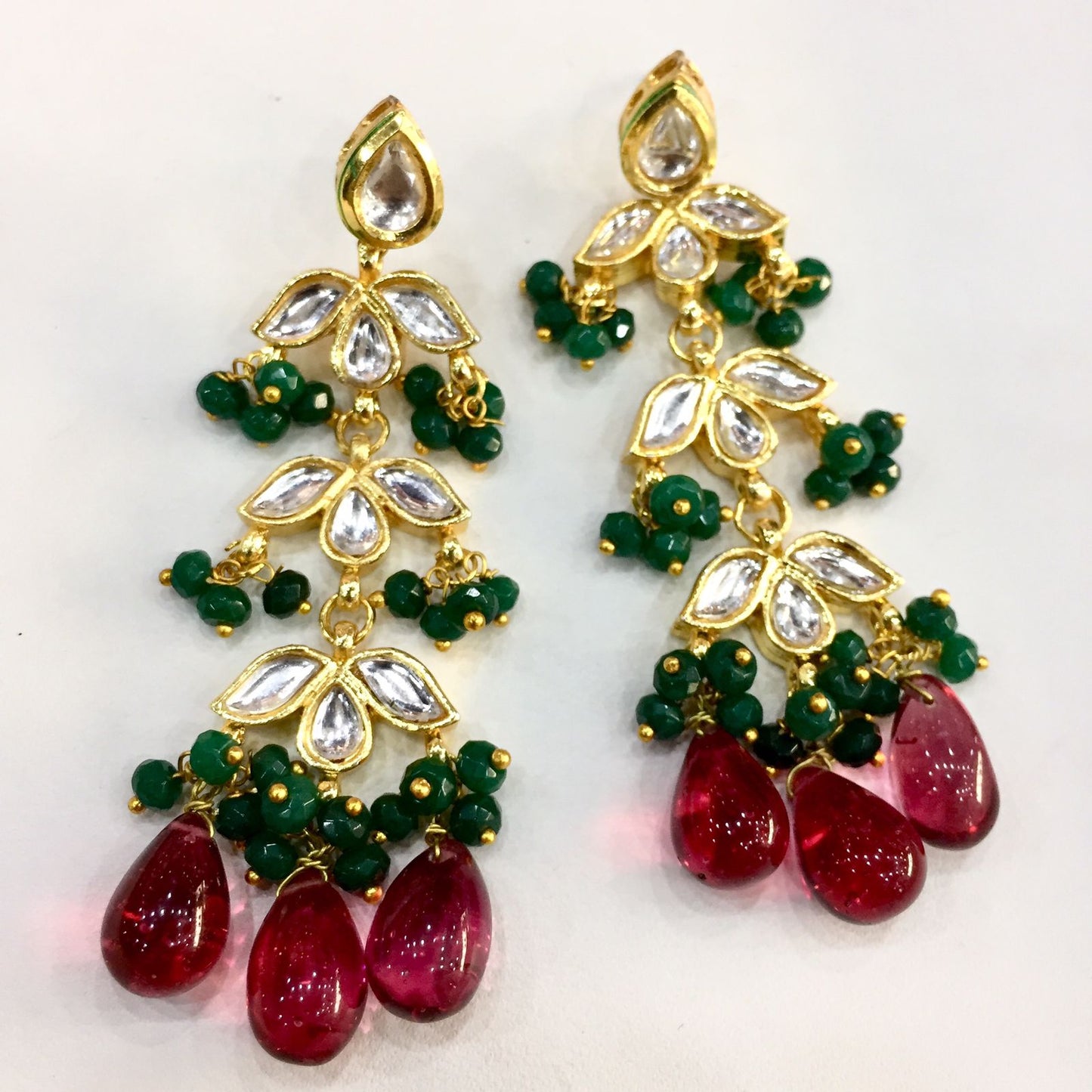 Kundan Earrings, 74466 - Vijay & Sons