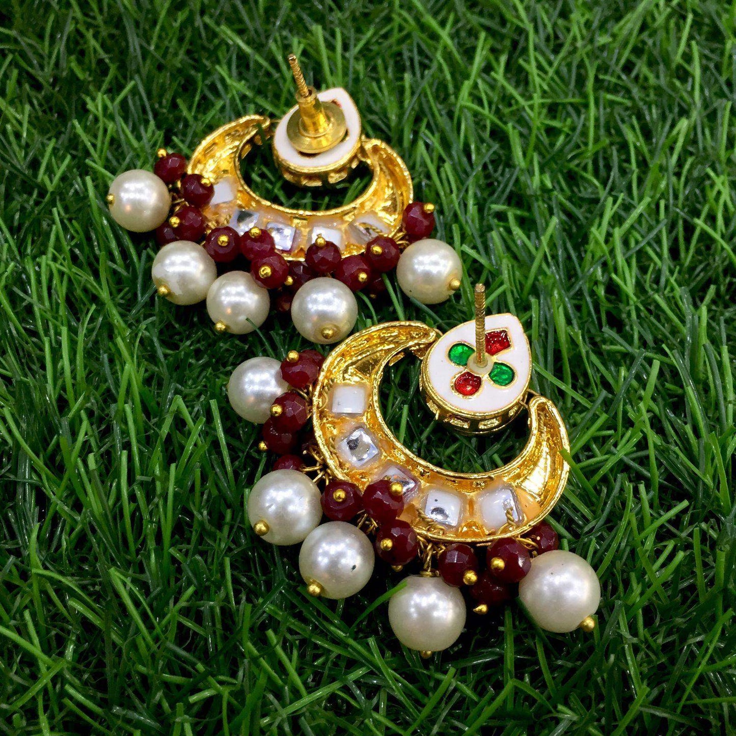 Kundan Earrings 45666 - Vijay & Sons