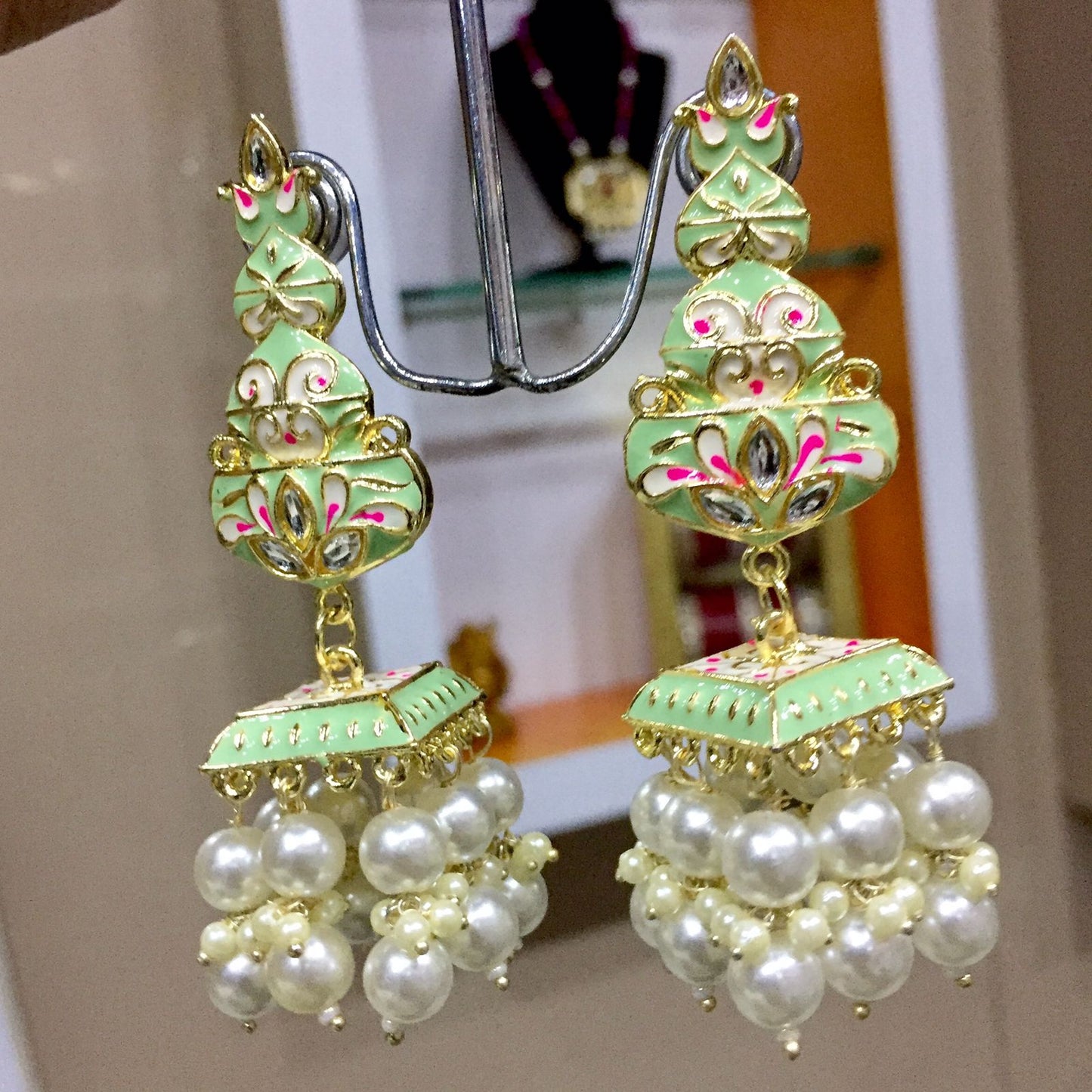 Kundan earrings 76543 - Vijay & Sons