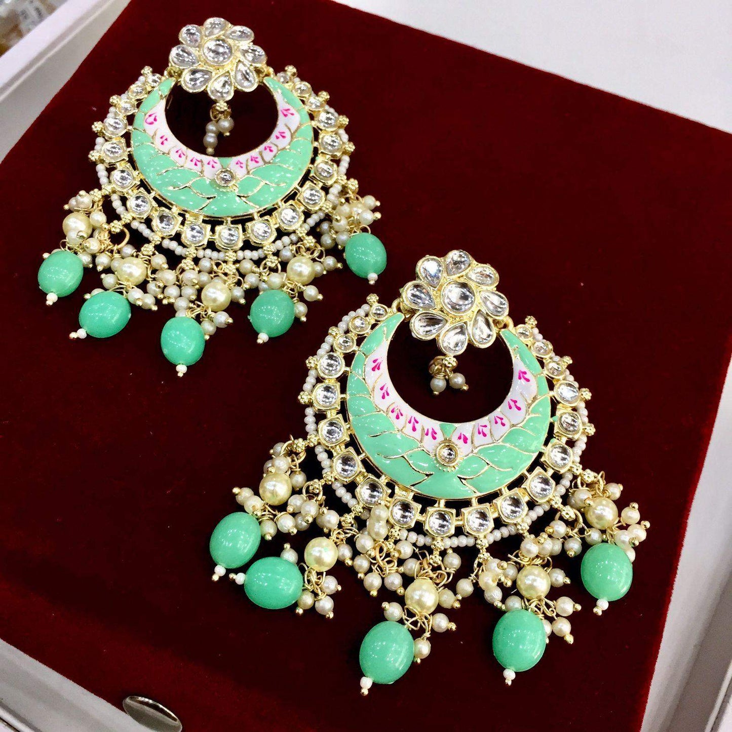 Kundan Earrings 55666 - Vijay & Sons
