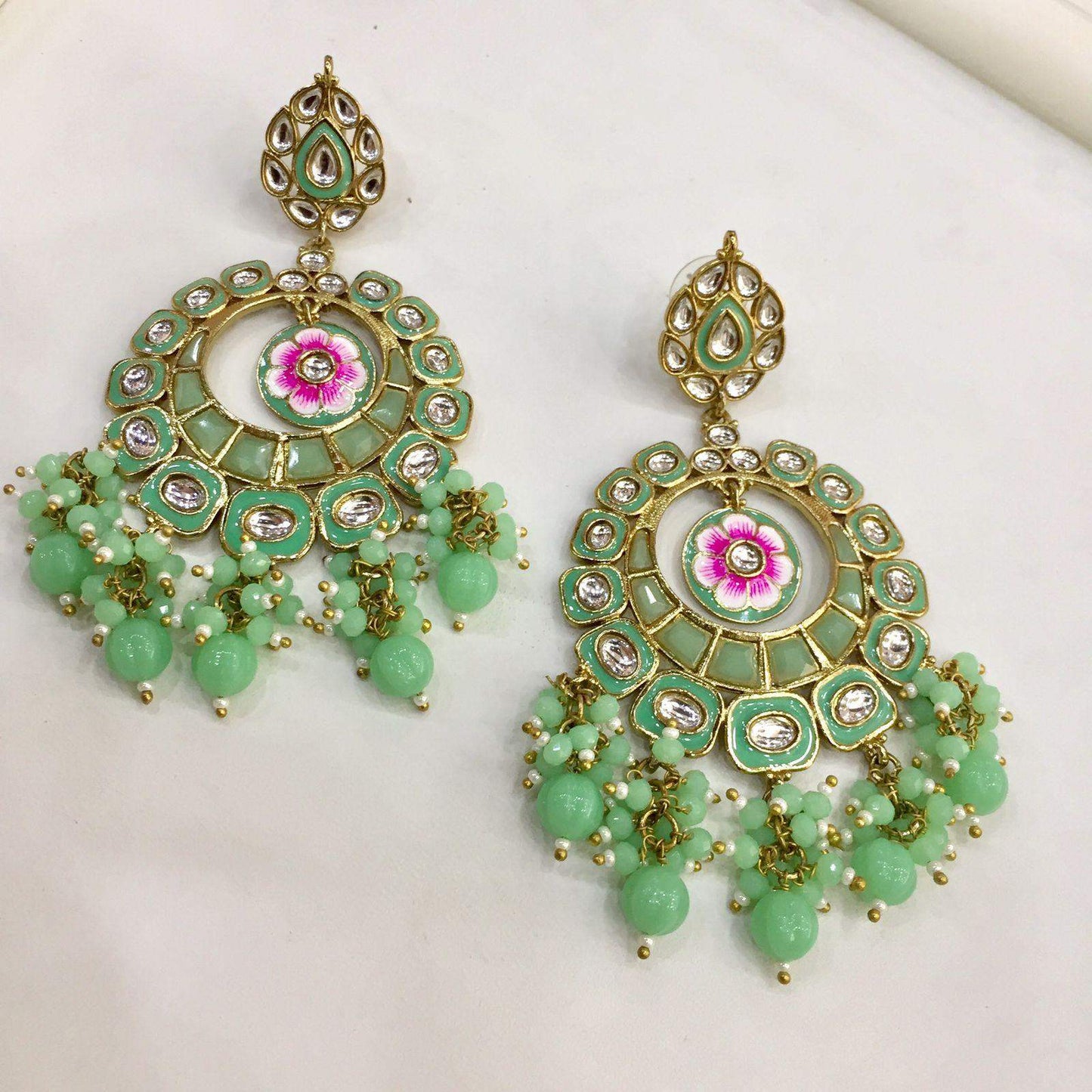 Kundan earrings 32400 - Vijay & Sons
