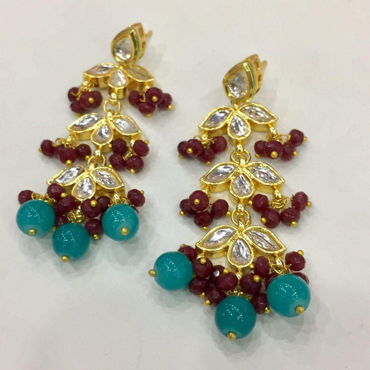 Kundan earrings 23445 - Vijay & Sons