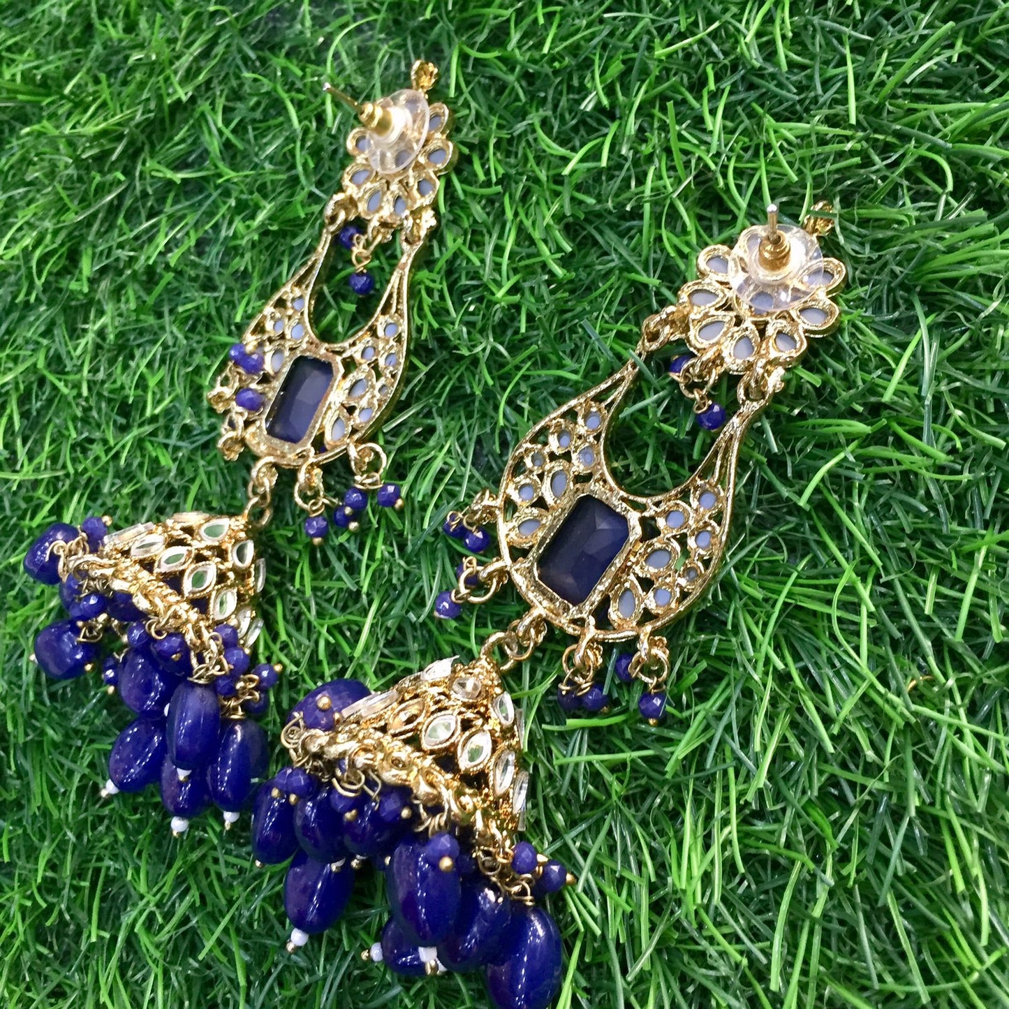 Kundan earrings 88764 - Vijay & Sons