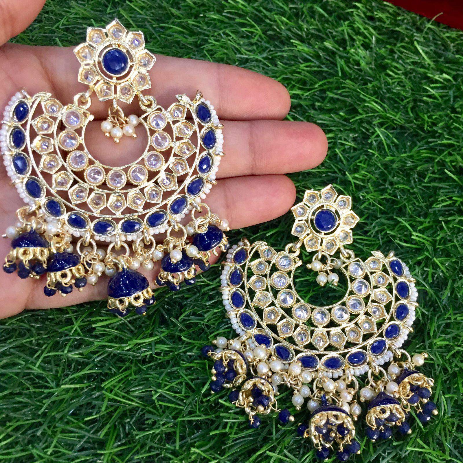 Kundan earrings 66777 - Vijay & Sons