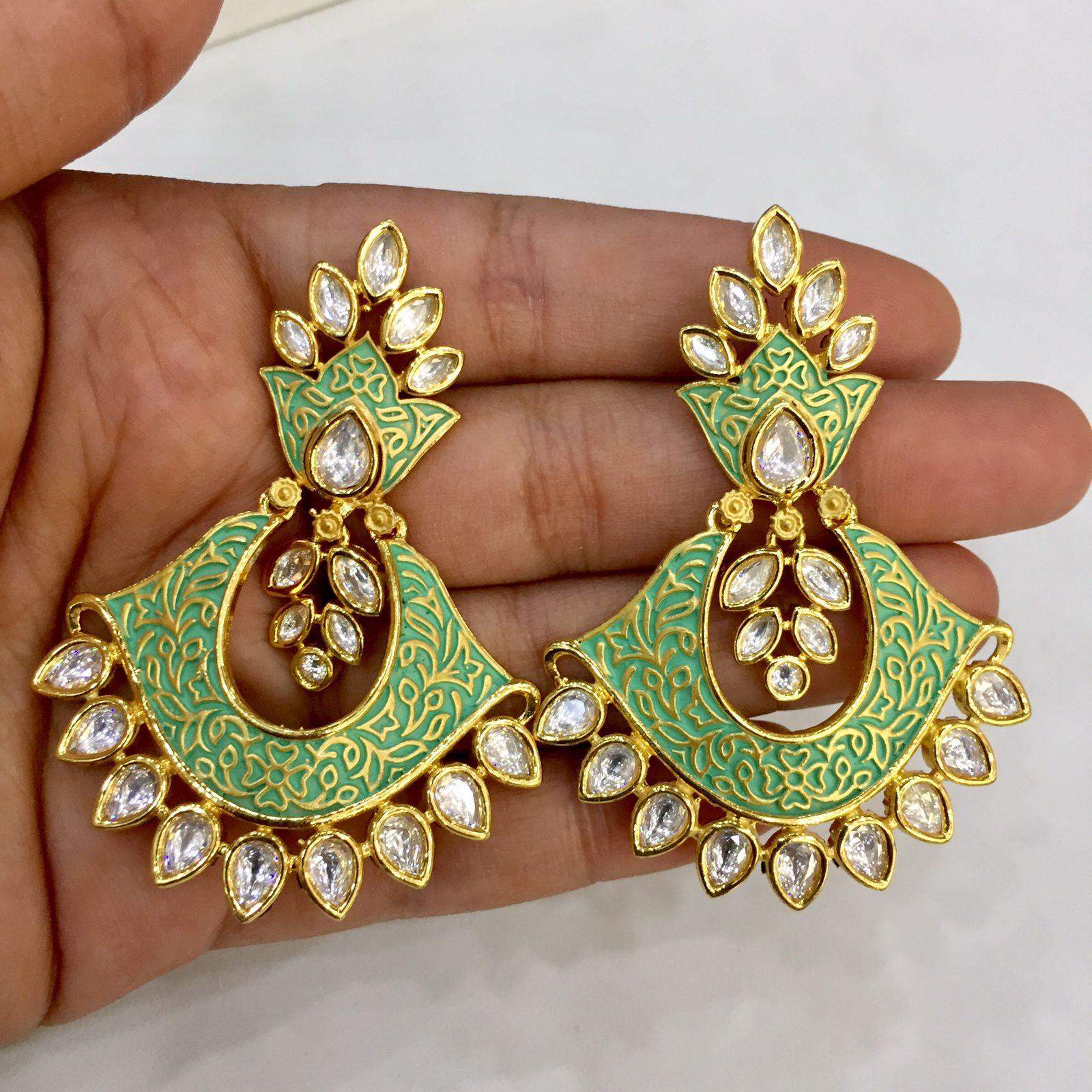 Kundan Earrings 45677 - Vijay & Sons