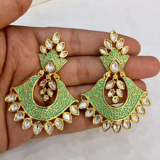 Kundan Earrings 45677 - Vijay & Sons