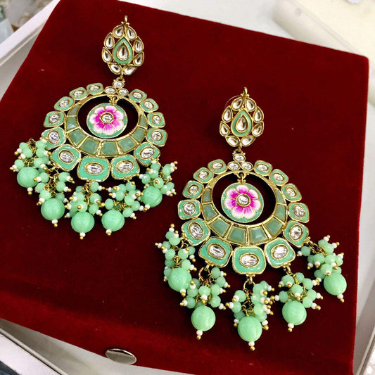 Kundan earrings 32400 - Vijay & Sons