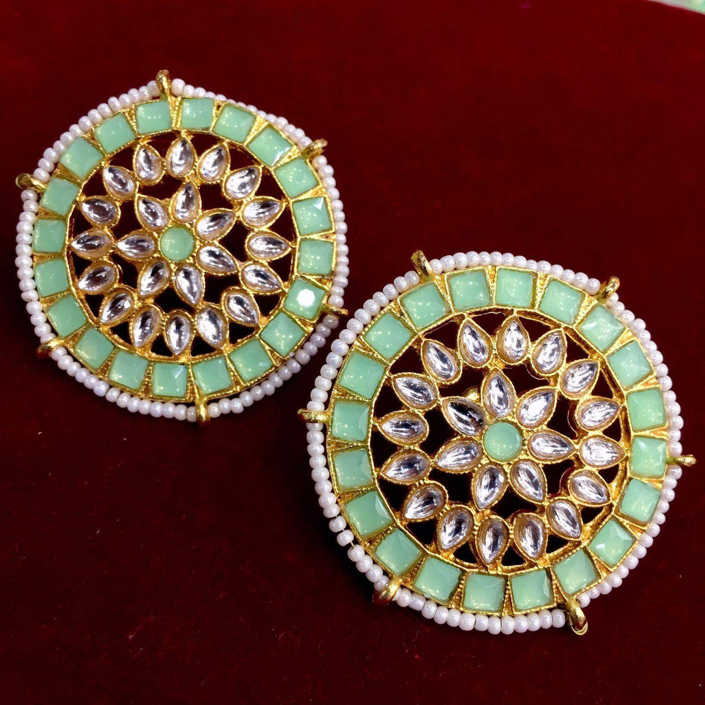 Kundan earrings 345609 - Vijay & Sons
