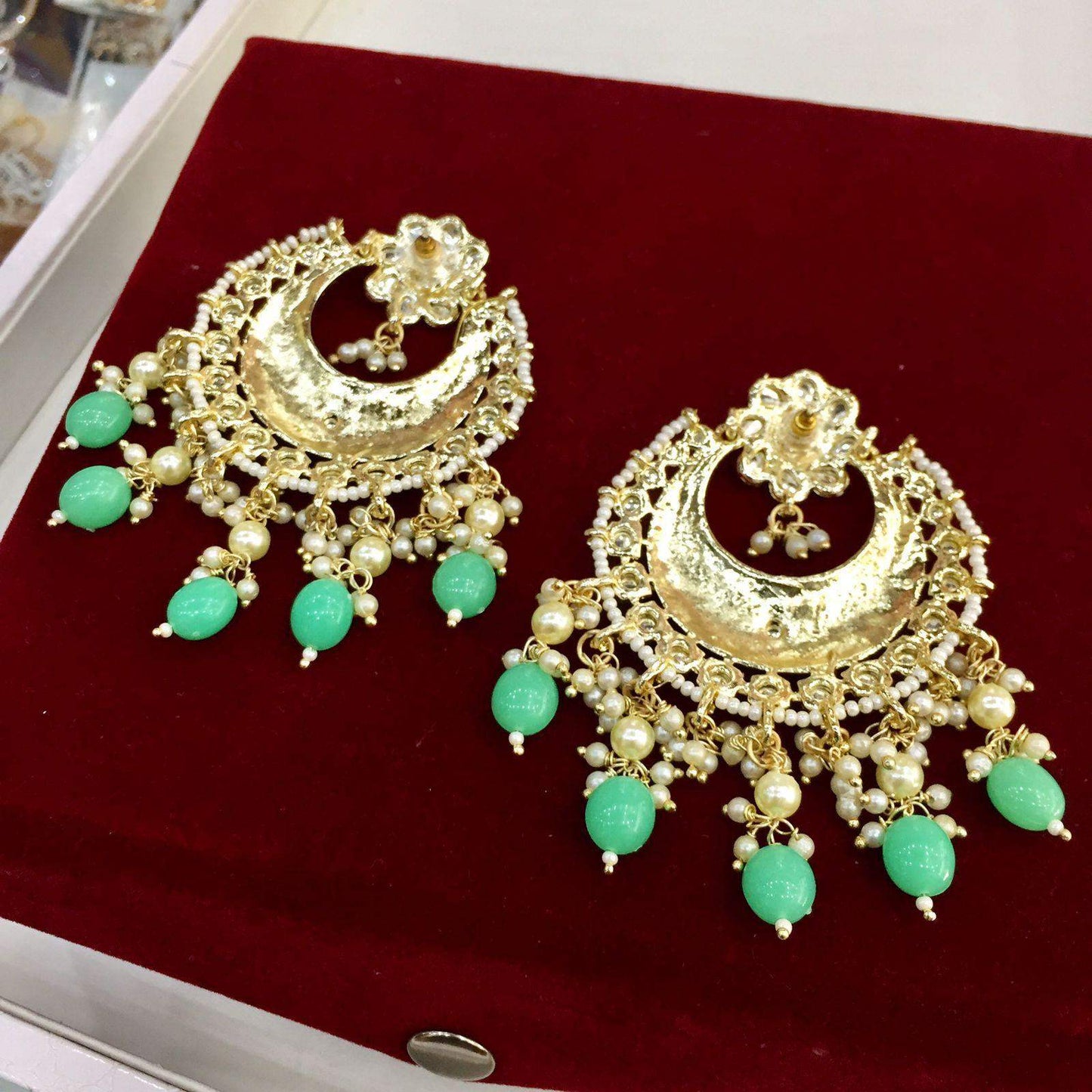 Kundan Earrings 55666 - Vijay & Sons