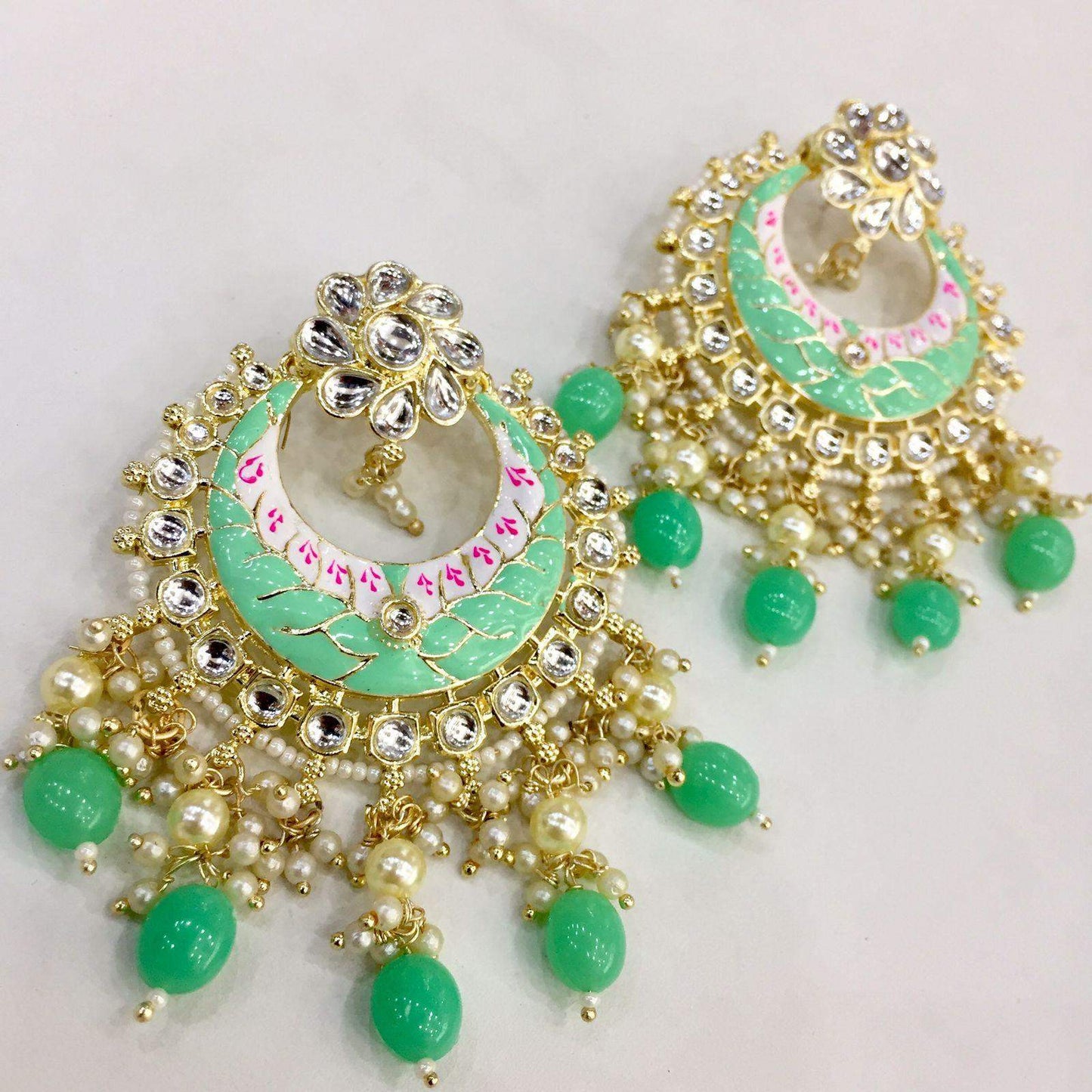 Kundan Earrings 55666 - Vijay & Sons