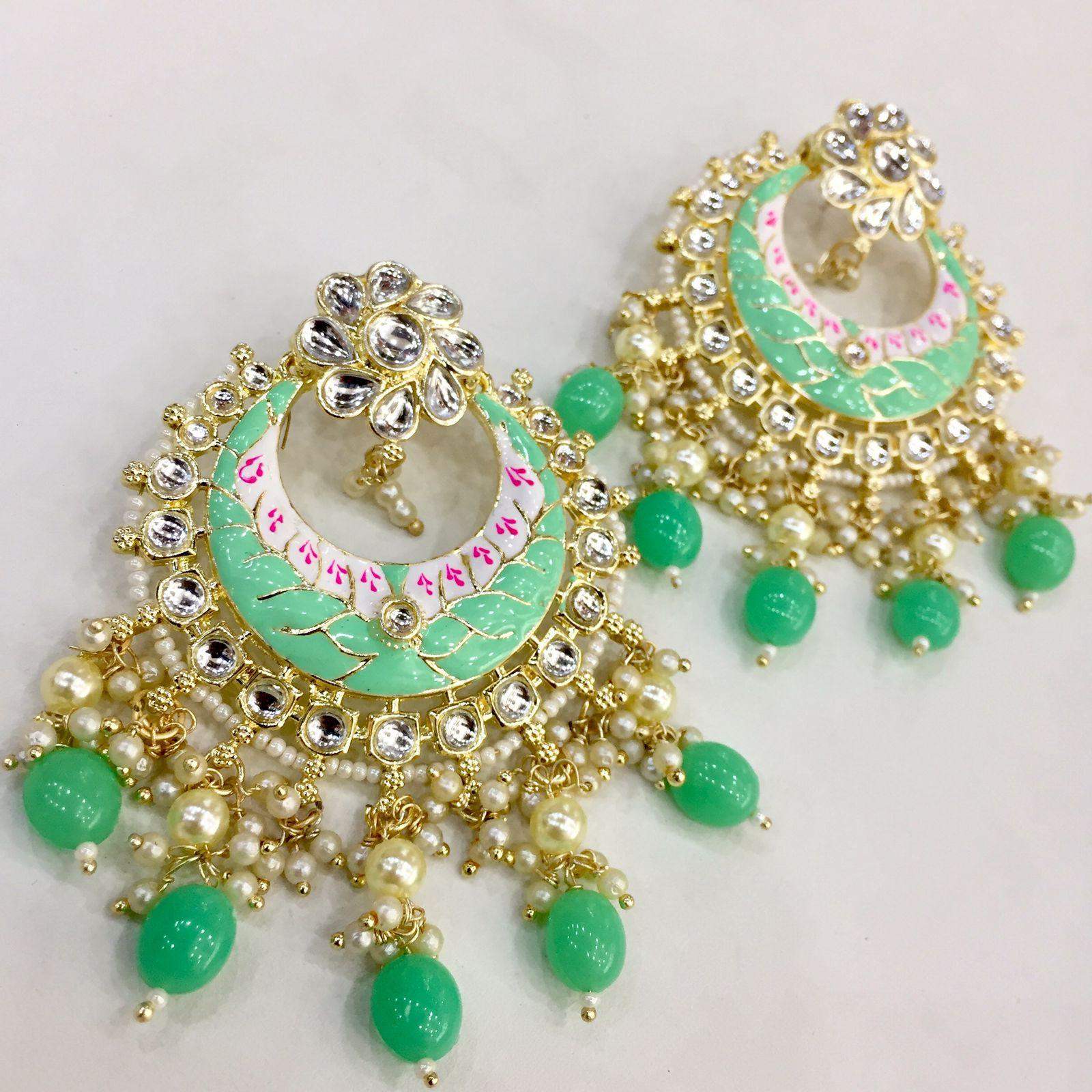 Kundan Earrings 55666 - Vijay & Sons