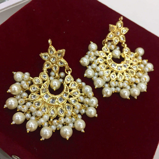 Kundan earrings 87456 - Vijay & Sons