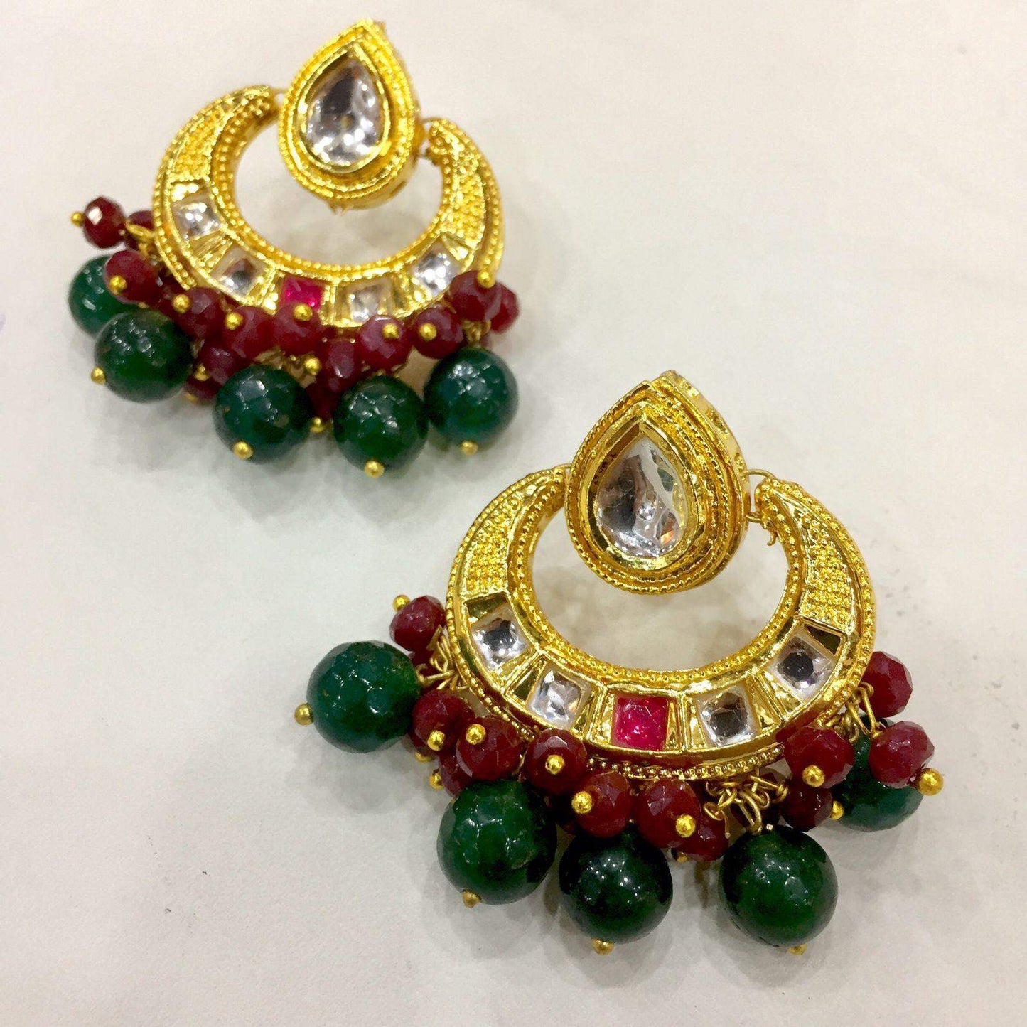 Kundan earrings 4556 - Vijay & Sons