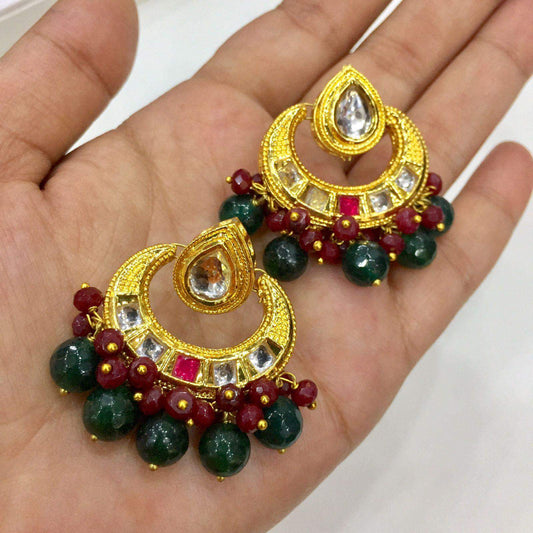 Kundan earrings 4556 - Vijay & Sons
