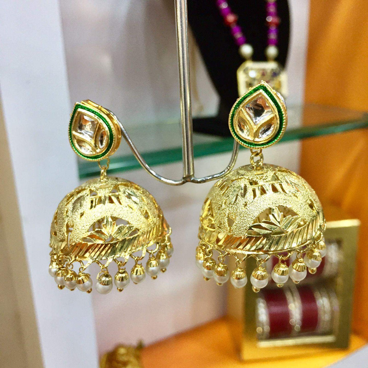 Kundan Earrings - Vijay & Sons