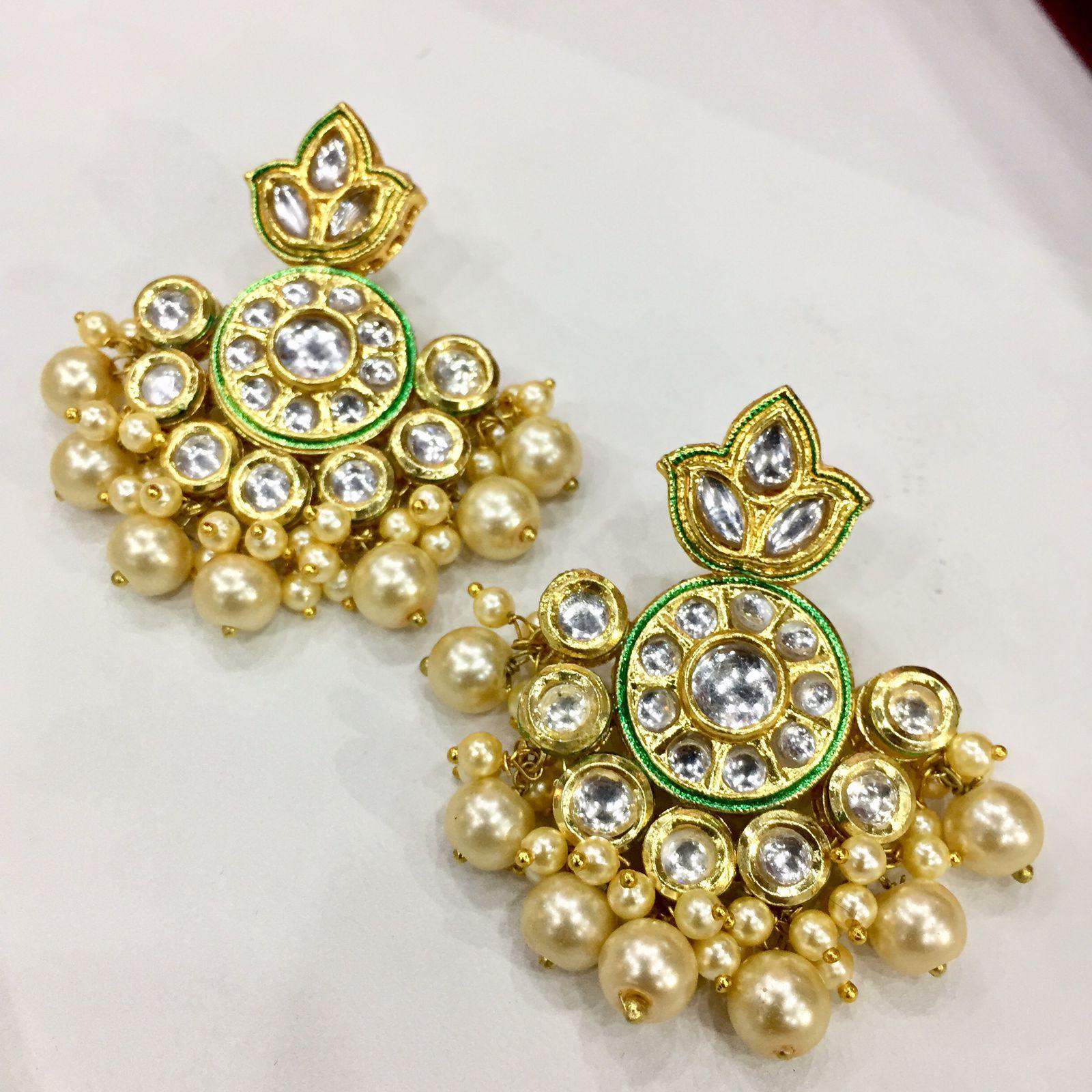 Kundan earrings 5632 - Vijay & Sons