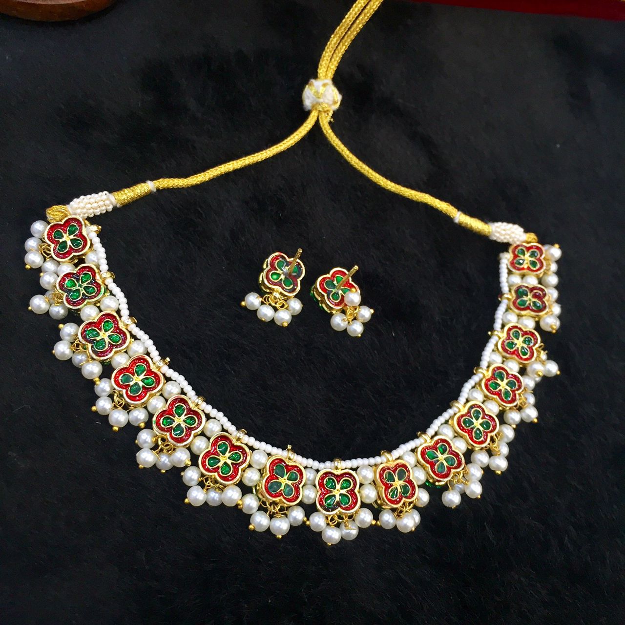 Kundan necklace set 826709 - Vijay & Sons