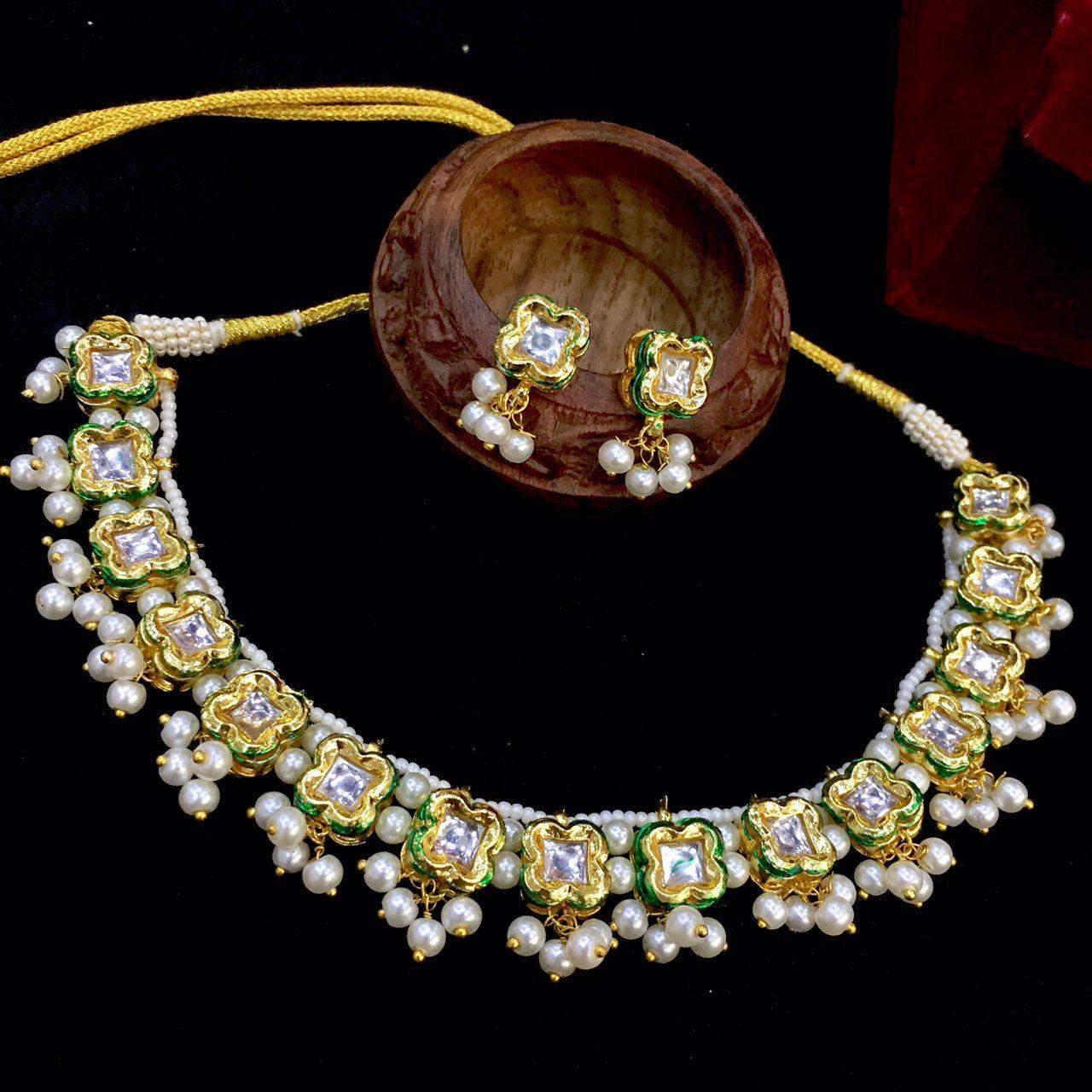 Kundan necklace set 826709 - Vijay & Sons