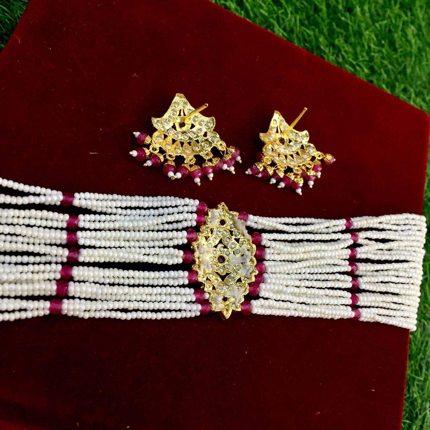 Jadau necklace set826354 - Vijay & Sons
