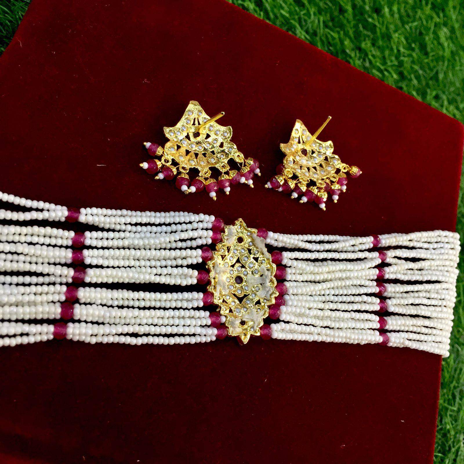 Jadau necklace set826354 - Vijay & Sons
