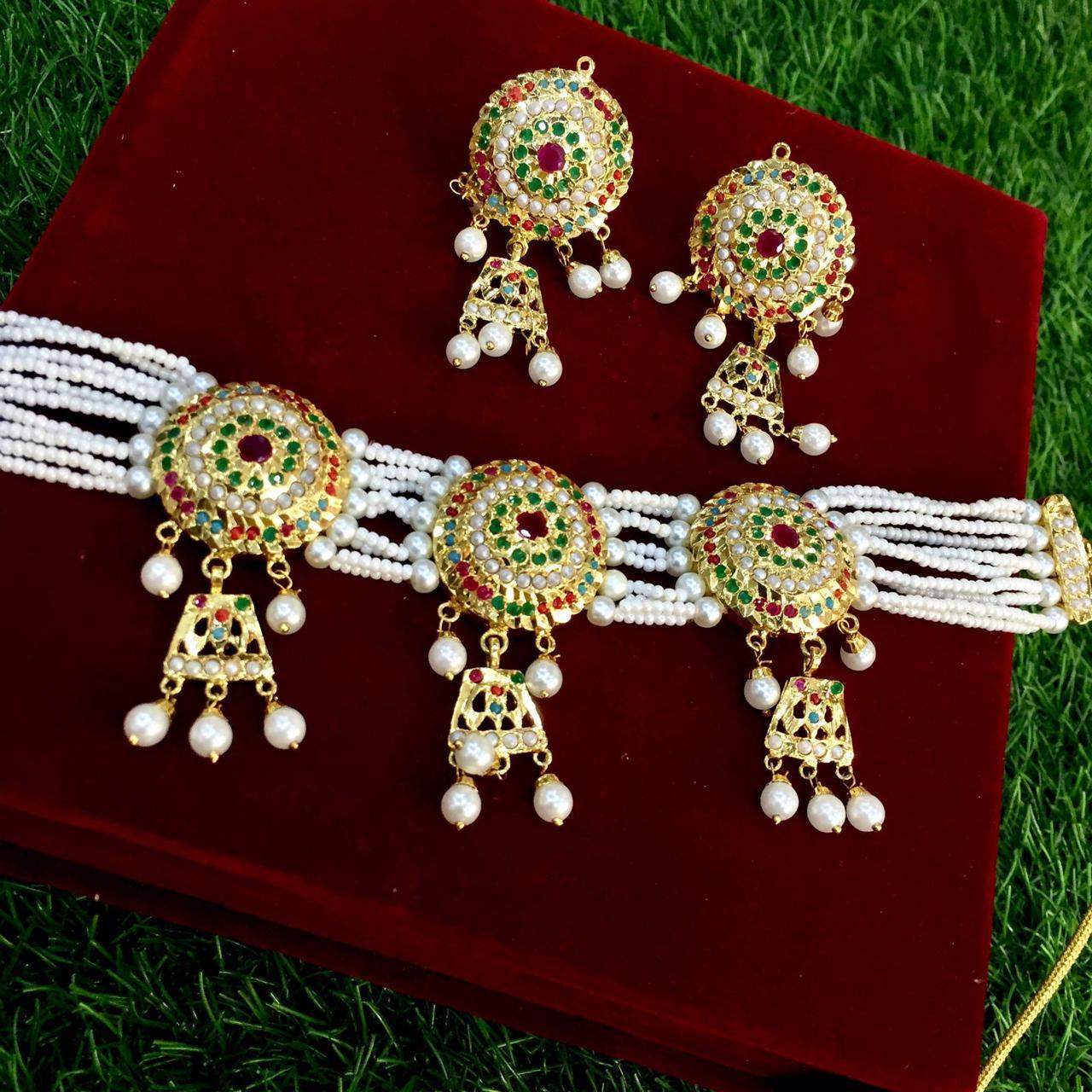 Jadau necklace set86881 - Vijay & Sons