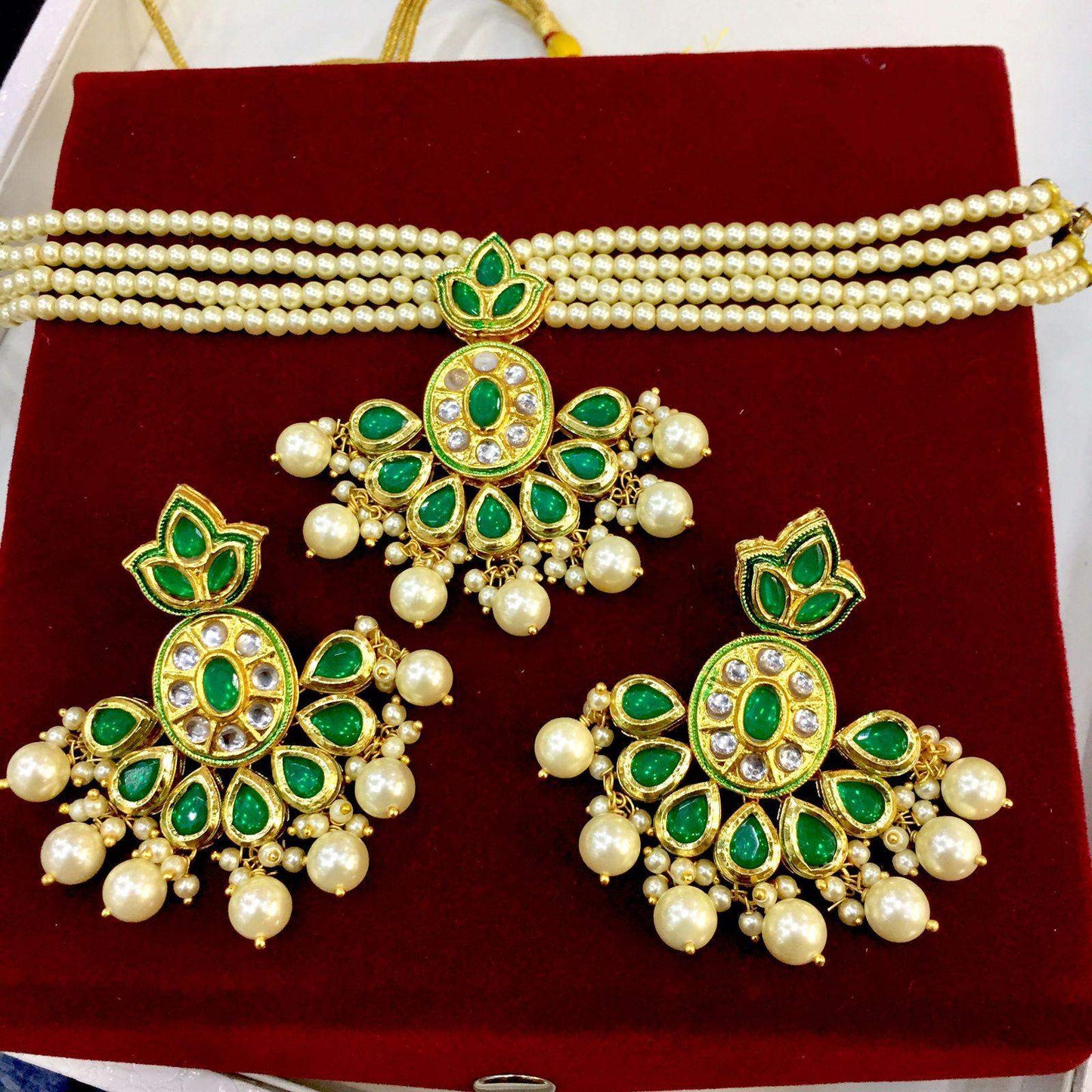 Kundan necklace set 5667 - Vijay & Sons