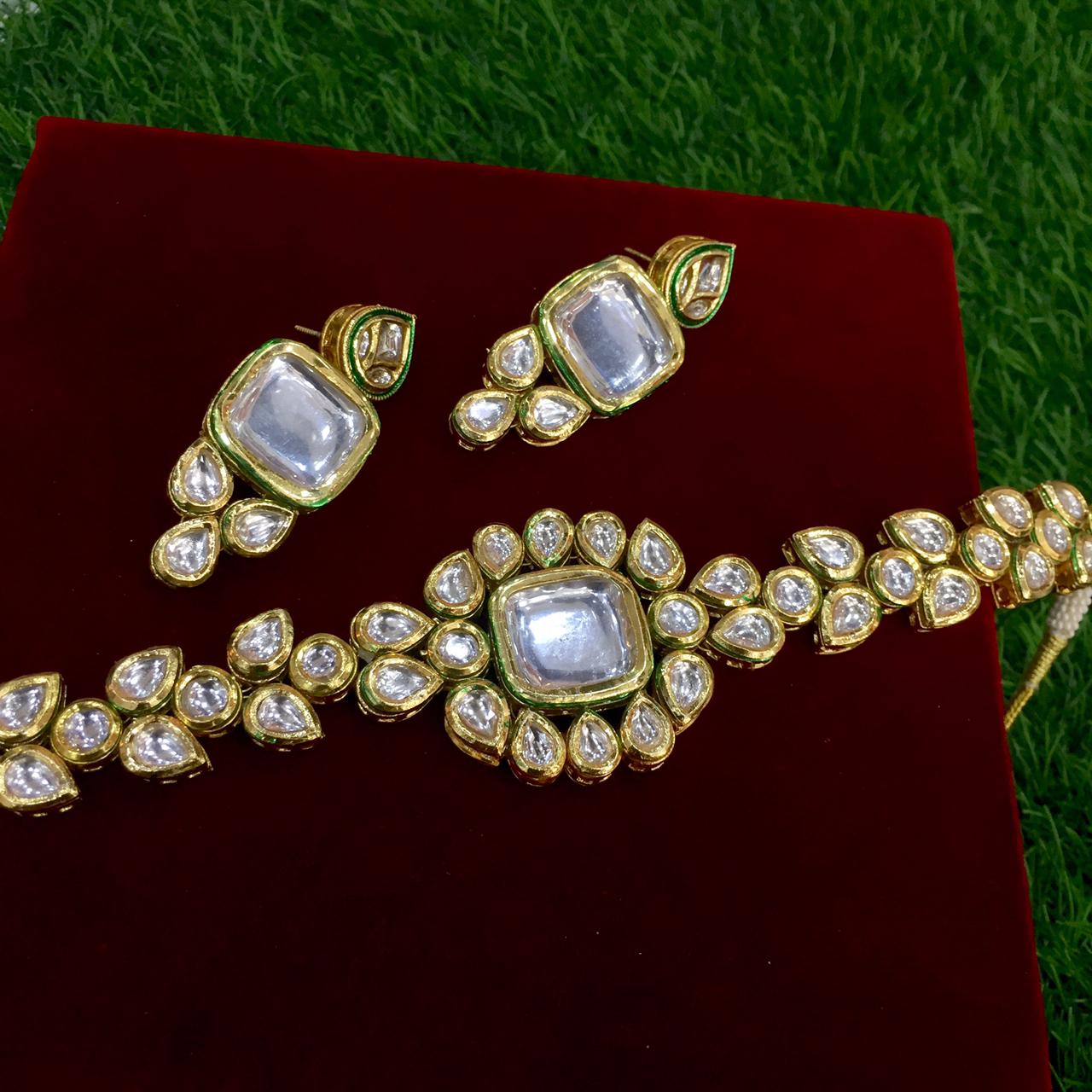 Kundan necklace set 09654566 - Vijay & Sons