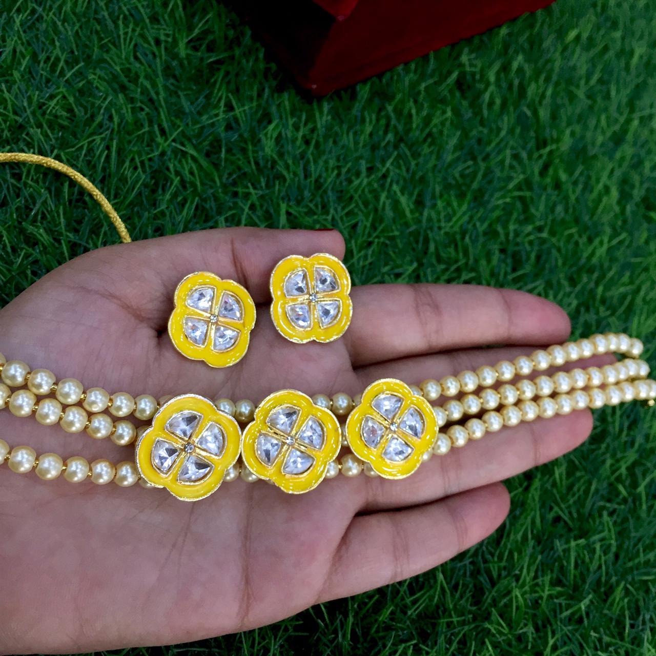 Kundan necklace set 46688886 - Vijay & Sons