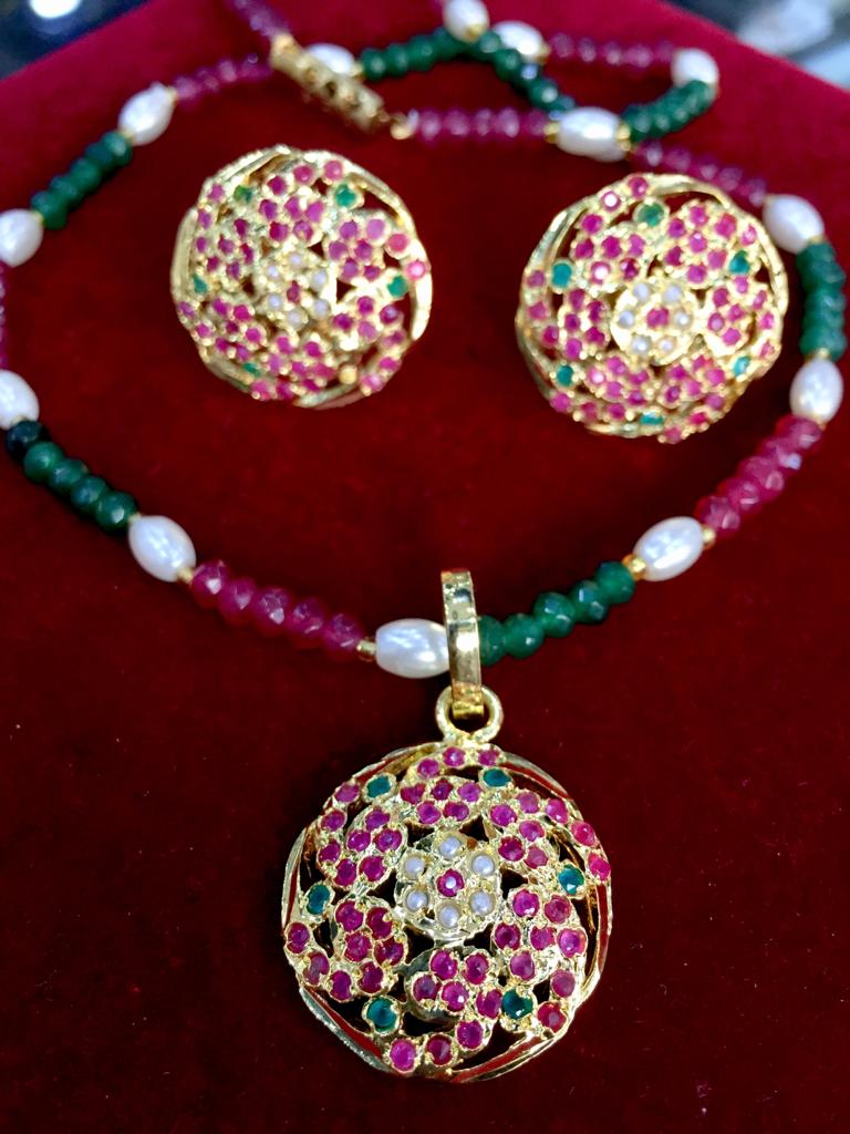 Jadau pendant set 4785467 - Vijay & Sons