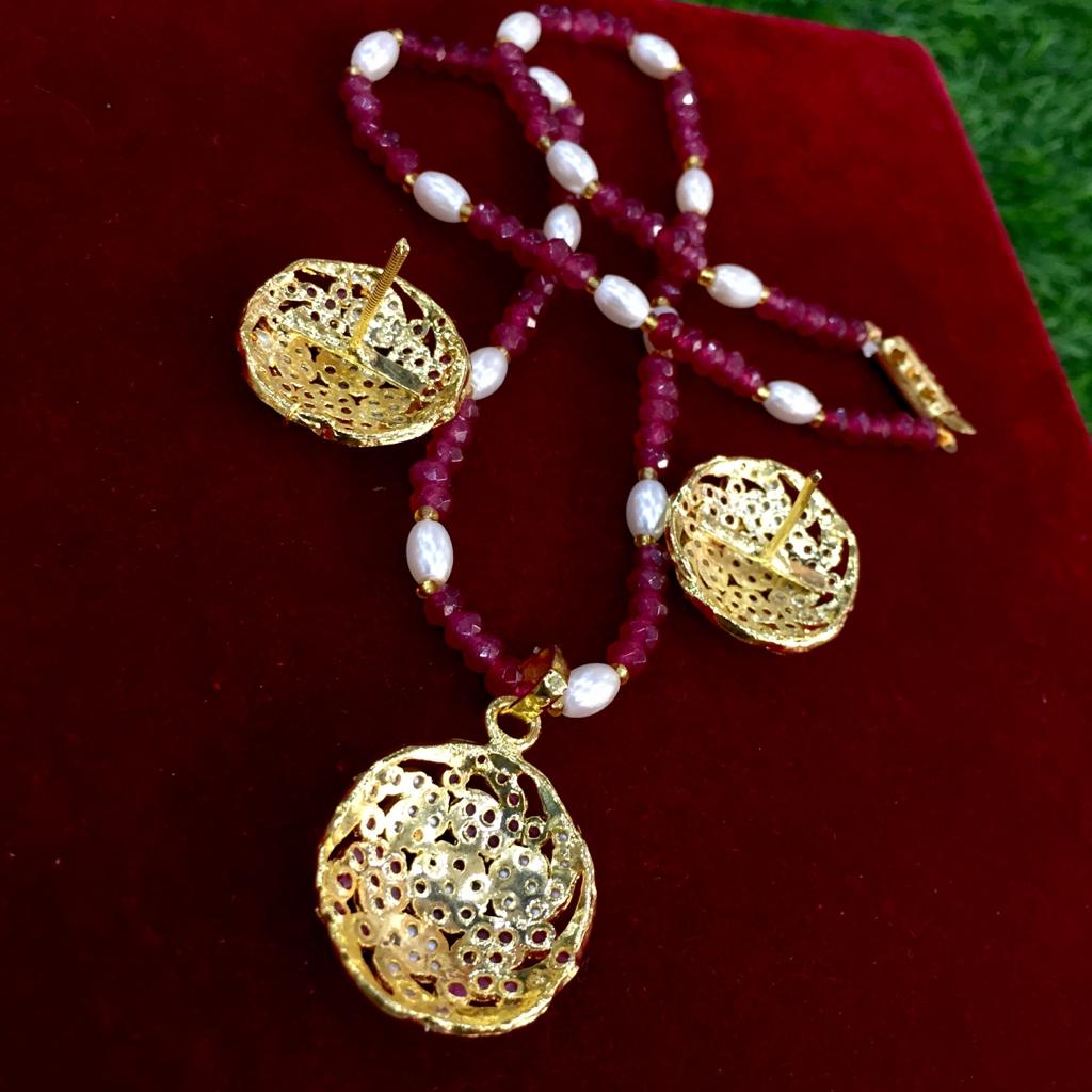 Jadau pendant set 45787433 - Vijay & Sons