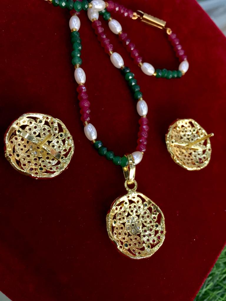 Jadau pendant set 4785467 - Vijay & Sons