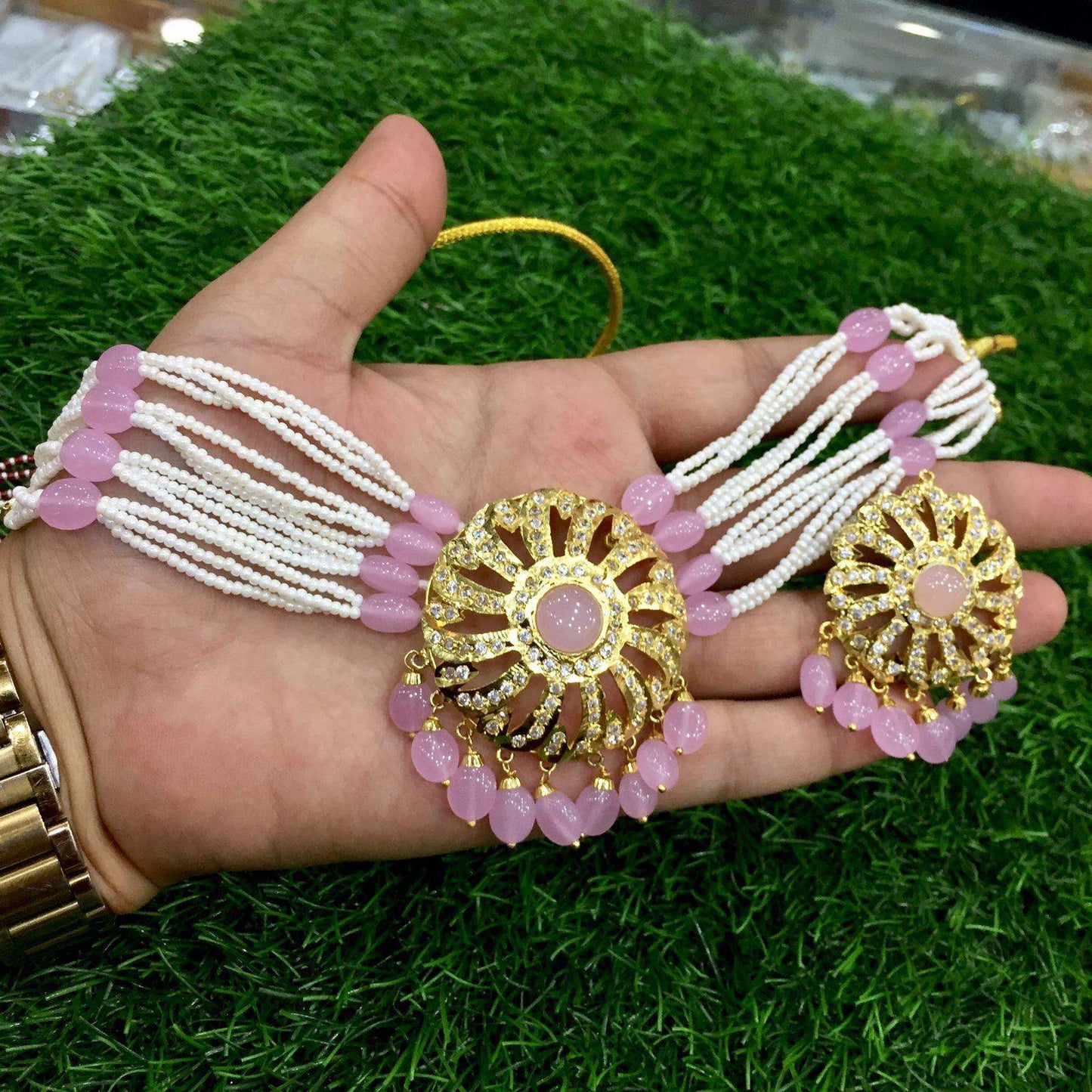 Jadau choker set 356754356 - Vijay & Sons