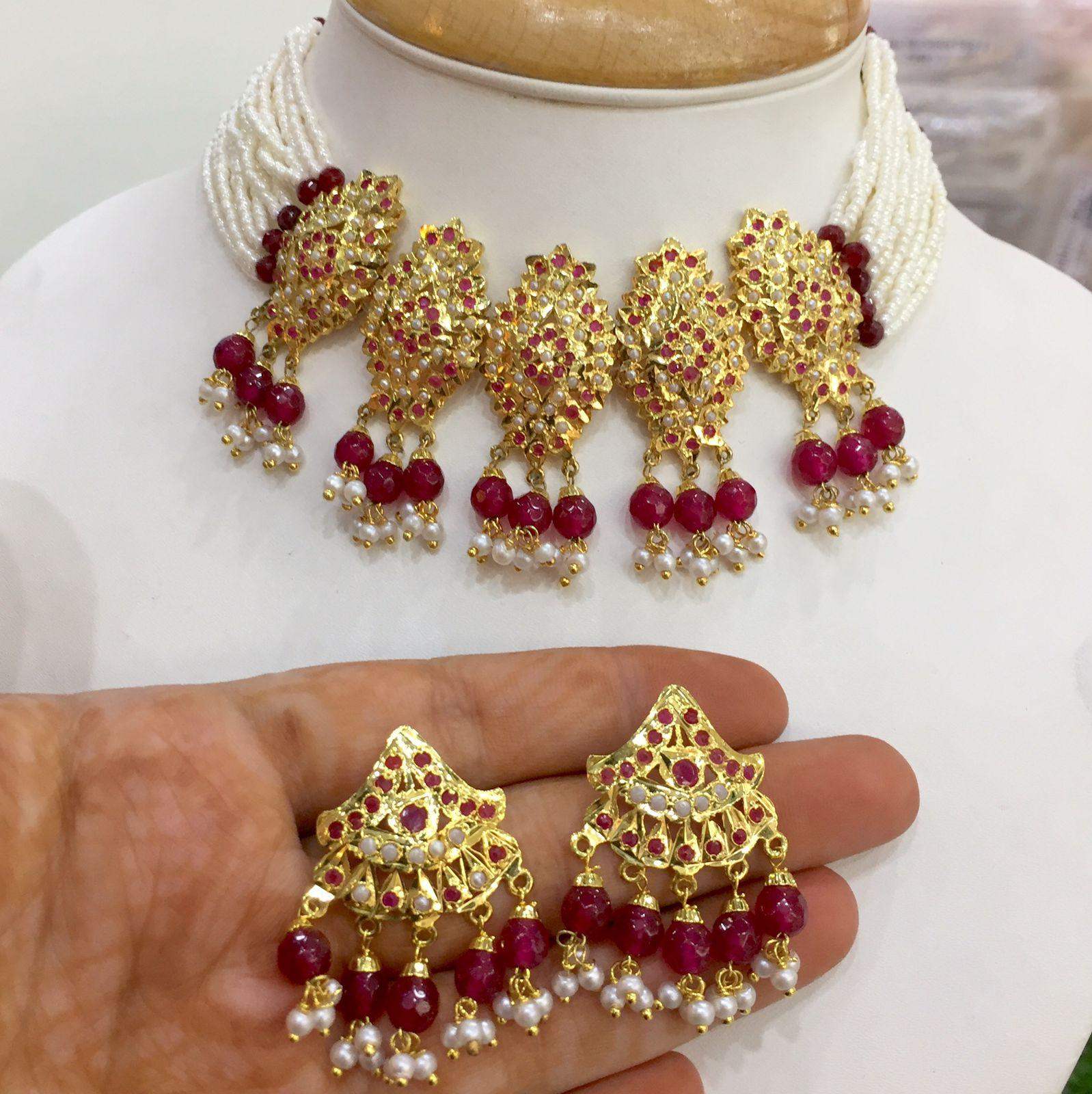 Jadau Necklace Set 502850 - Vijay & Sons
