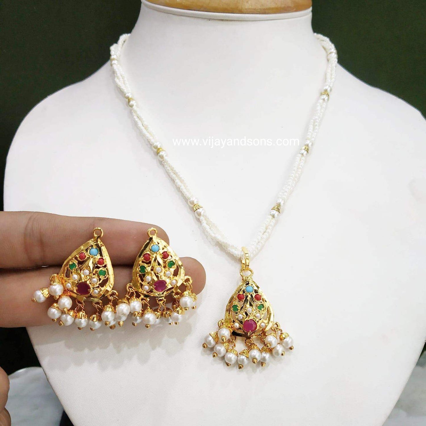 Jadau pendant sets 45775 - Vijay & Sons