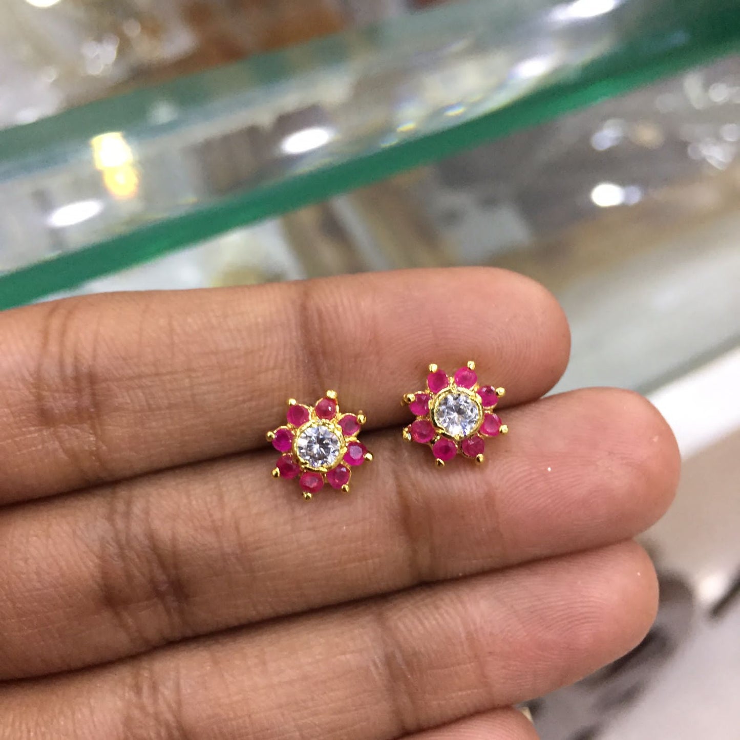 Ruby Victorian Studs
