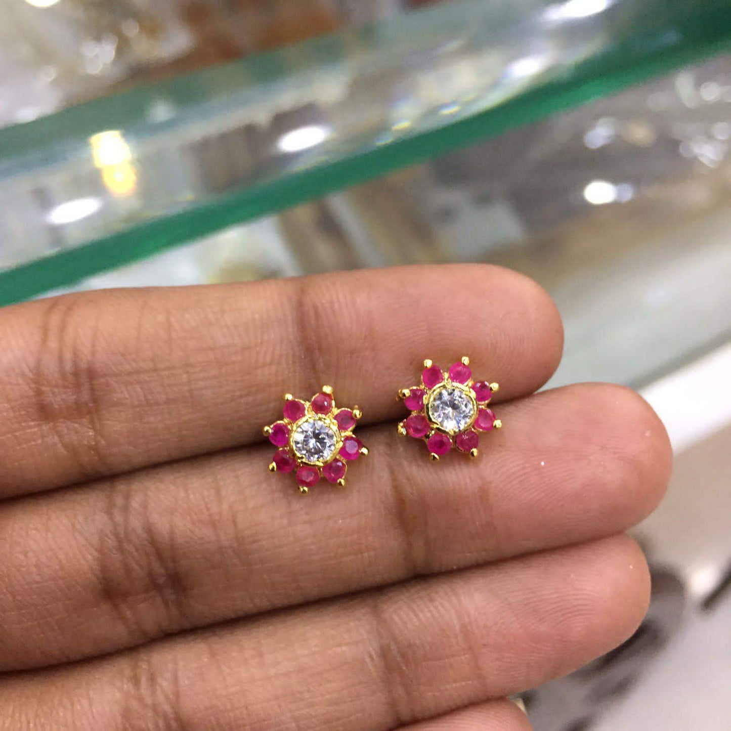 Ruby Victorian Studs - Vijay & Sons