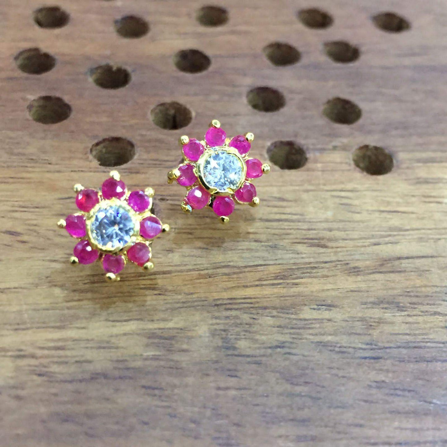 Ruby Victorian Studs - Vijay & Sons