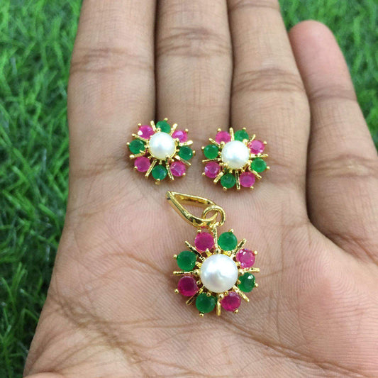 Jadau Pendant set 859195 - Vijay & Sons