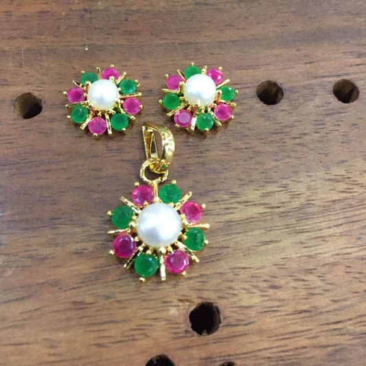 Jadau Pendant set 859195 - Vijay & Sons